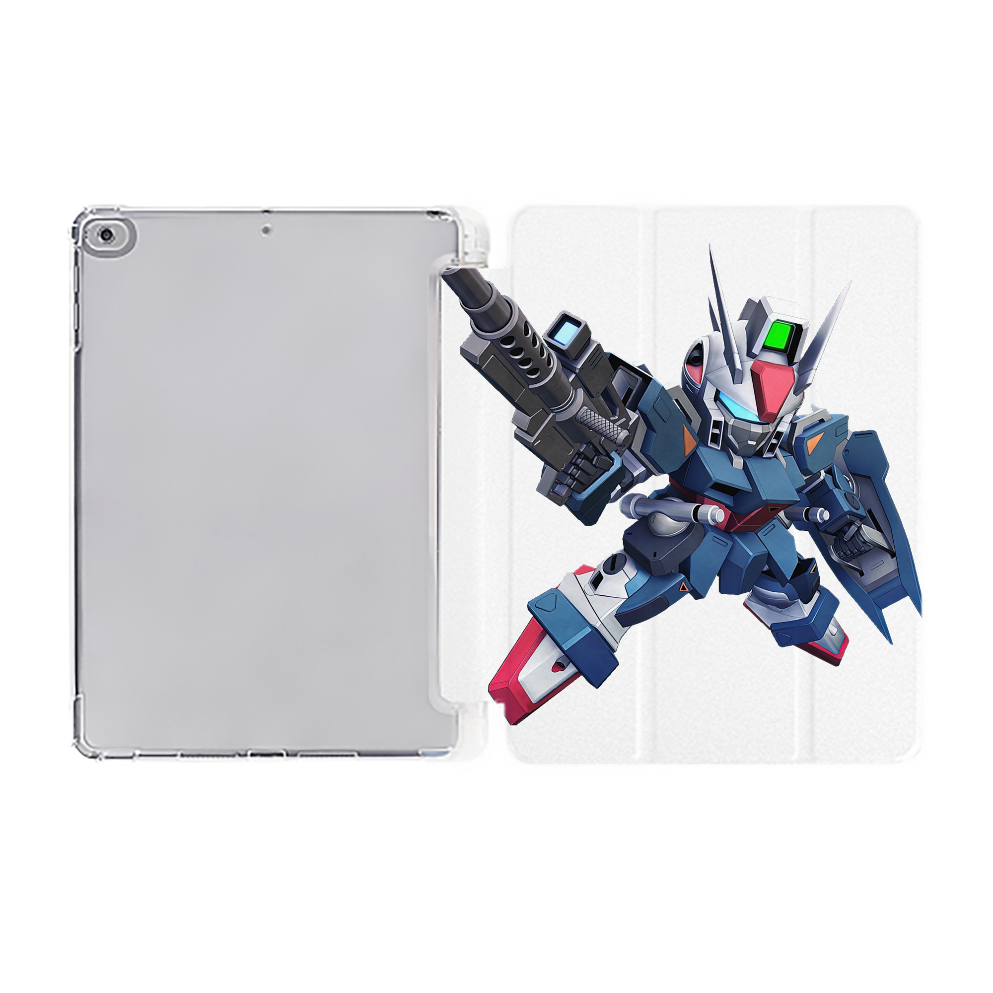 （画像用） 機動戦士ガンダム Mobile Suit Gundam IPad ケース ペン収納付き 三つ折りスタンド PUレザー×シリコン 対応機種9.5/10.5/10.9インチ